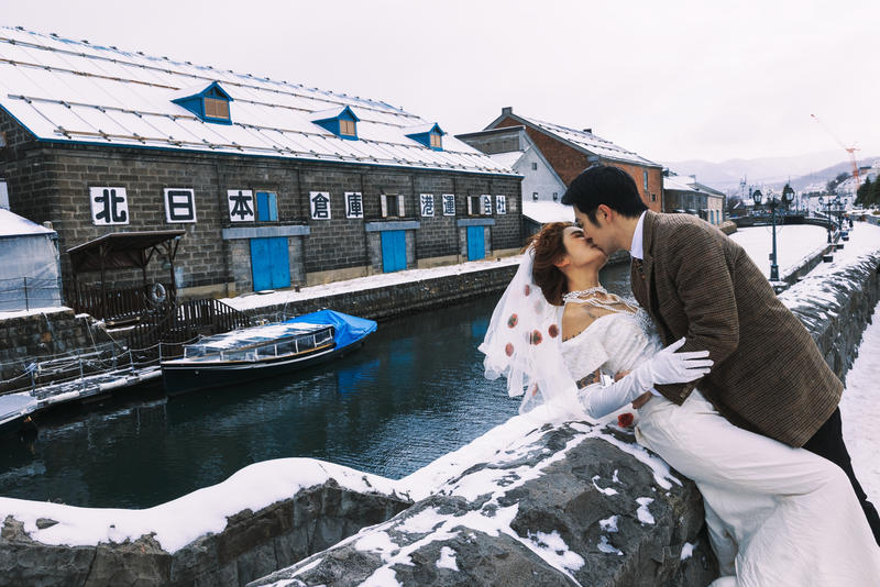 北海道小樽雪景日本婚纱照作品