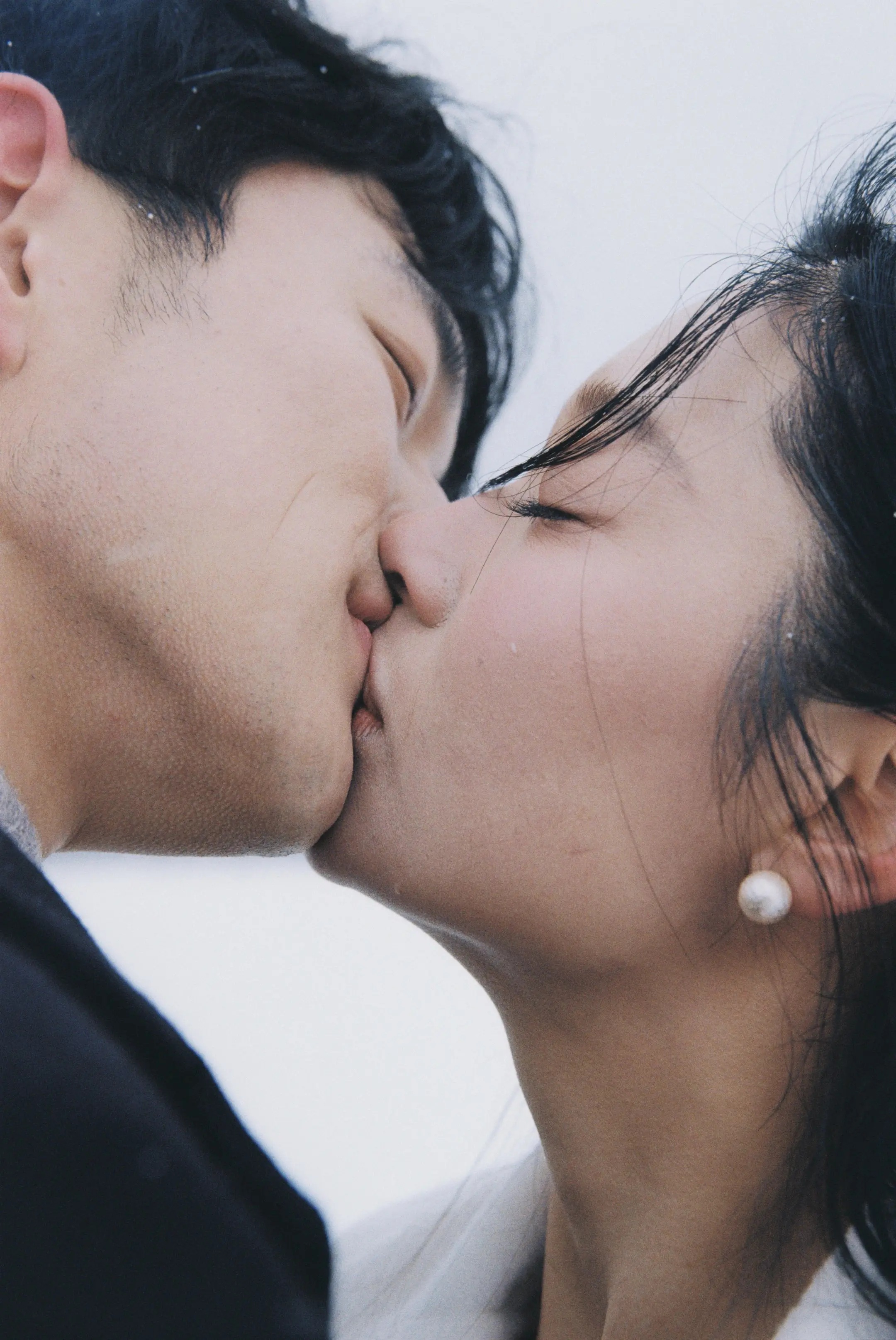 홋카이도 설경 웨딩 촬영 클로즈업